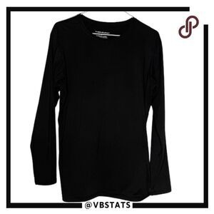 Thermajohn Men's Crew Neck Long‎ Sleeve Under T Shirt Black Size Large